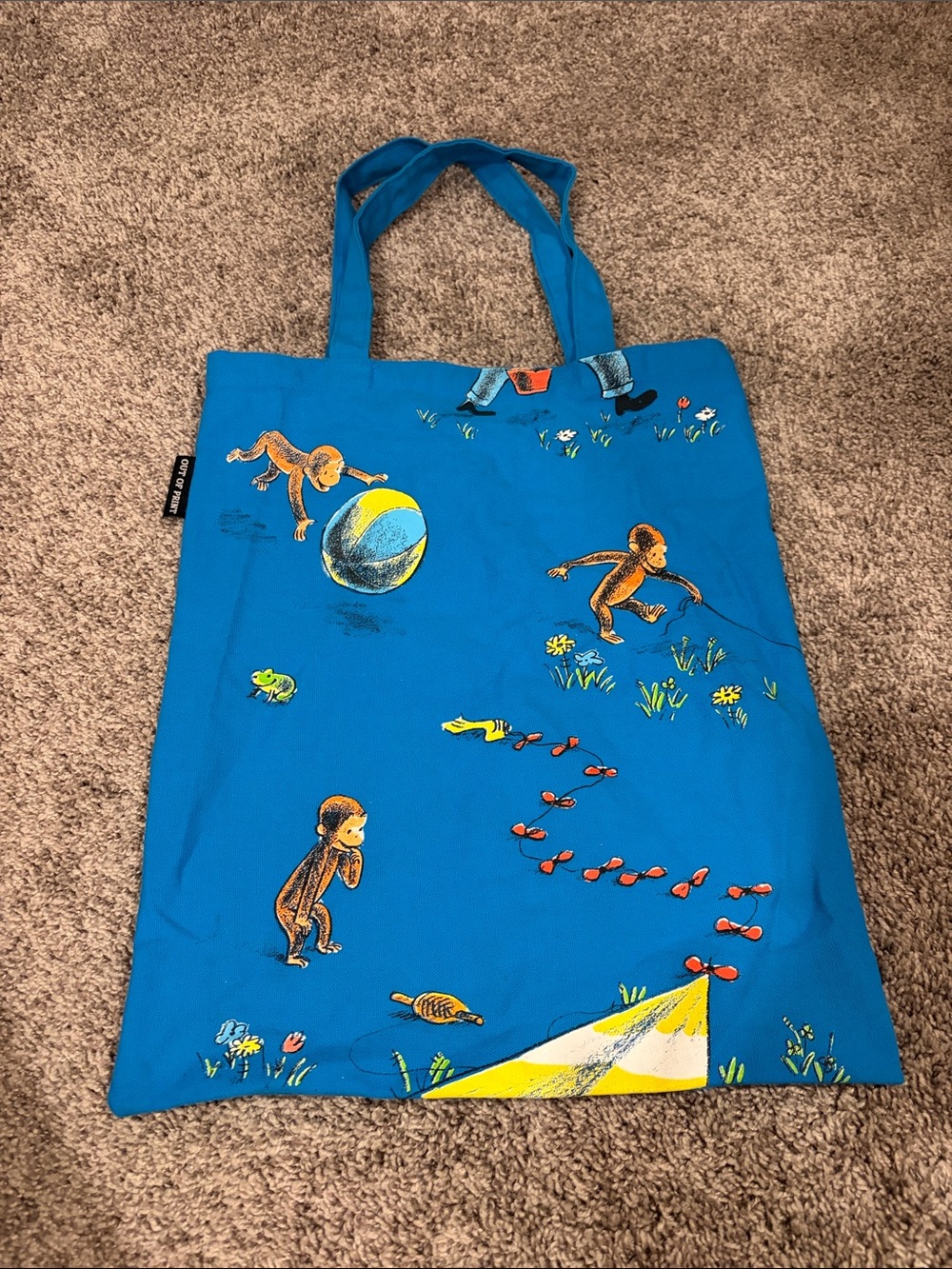 EUC Out of Print Curious George Canvas Tote Bag